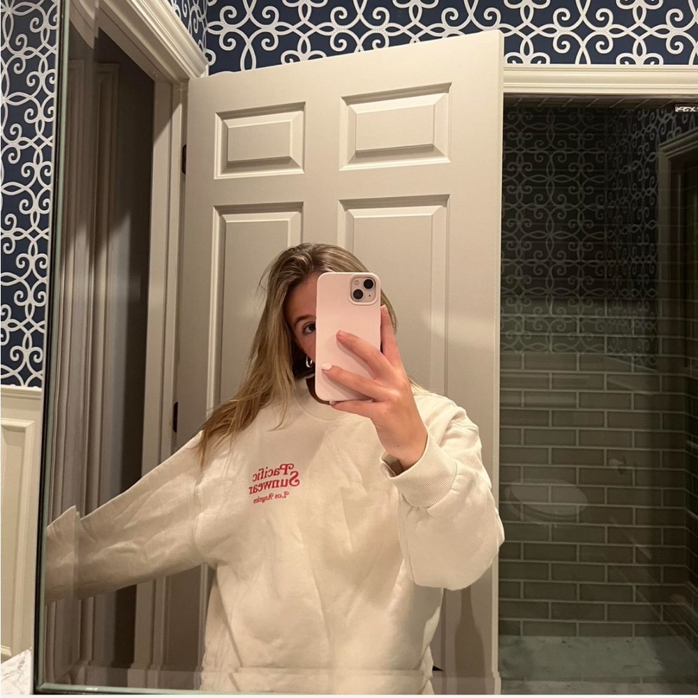 PacSun White Sweatshirt with Red Graphic